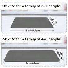 LOPNUR - Tapete de secado de platos de cocina, 24 x 16 pulgadas, tapete grande para secar platos para mostrador de cocina, almohadilla de secado de platos súper absorbente, tapete de café de - Gris - Ver 5