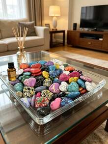 Various Heart-Shaped Natural Gemstones, Bulk Polished Crystal Hearts, Mixed Color Healing Stones, Suitable For DIY Crafts And Decor, 20+ Colors Fluffy Heart-Shaped Crystals, Natural Stone Worry Stones, Smooth Polished Pocket Stones For Anxiety Relief - Random Style - View 2