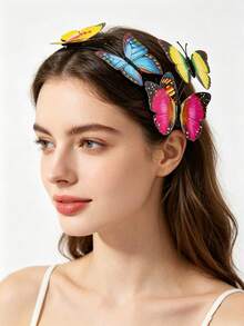1 pieza Accesorio de mariposa realista, adecuado para viajes, fotografía y tocado de actuación - Multicolor - Ver 3