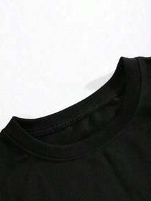 Camiseta unisex.Para hombres.Manga corta.Camisa T de manga corta.Ropa de primavera.Ropa de verano.Prenda de vestir.Prenda superior.Ancho.Silueta grande.Diseño con estampado.Regalo.Regalo.Estilo street.Primavera.Verano.Otoño.Invierno.Para hombres. - Negro - Ver 2