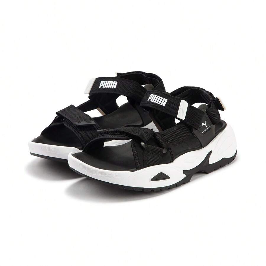 Puma Sandalias deportivas unisex de punta abierta, con cierre de gancho y bucle para playa - Negro - Ver 1
