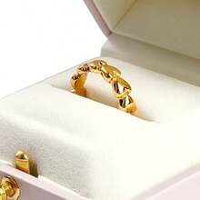 Caja de anillo de compromiso de alta calidad, caja de anillo de piel sintética, caja de anillo de boda, caja de anillo doble para propuestas, caja de soporte de anillo interior de mirofibra - Rosa - Ver 2