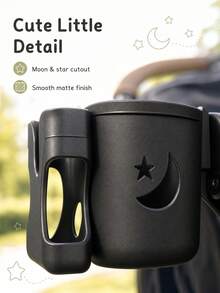 1 pieza Portavasos para cochecito, accesorio multifunción con clip para sujetar botellas, teléfonos y otros artículos - Negro - Ver 2