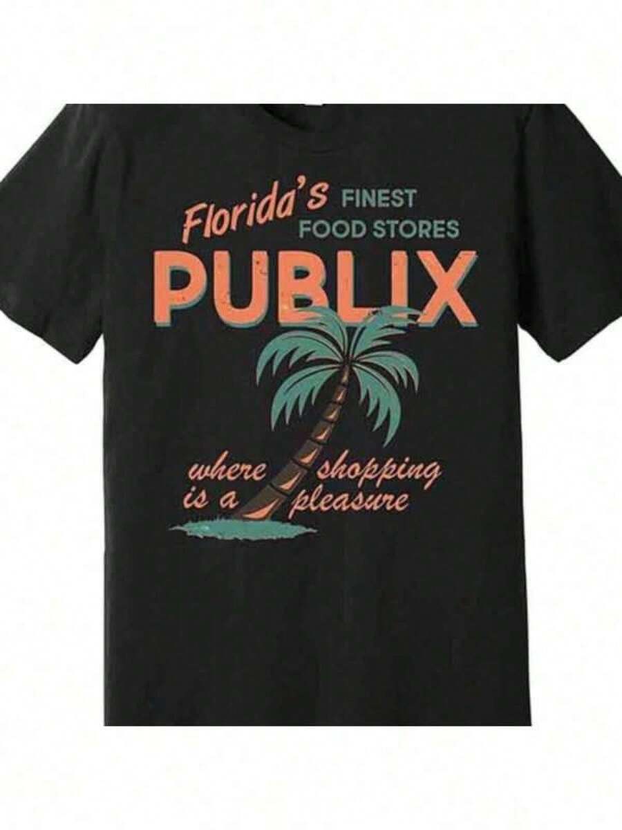 Vintage Publix Florida's Finest Food Stores T-Shirt, Men's Funny Premium Short Sleeve T-Shirt, AA Black Graphic Tee Collection - 黑色 - 查看 1