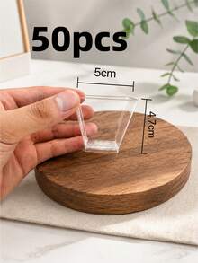50/20/10pcs Non-Stick Baking Cups, Rectangular Mini Size With Grooved Edges To Prevent Leakage And Allow Stable Stacking, Suitable For Bread, Cupcakes, Desserts Baking Accessories, Cupcake Liners, Dessert Molds, Stackable Cups, Grooved Edge Design - Transparent - View 15