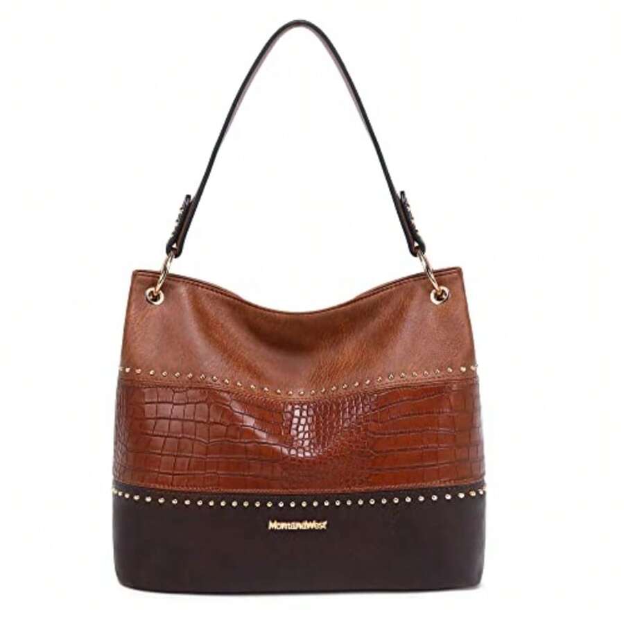 Hobo Bag For Ladies Shoulder Handbags With Back Pocket Purses, With Zipper, Purses, With Zipper - B-brown/Coffee - View 1
