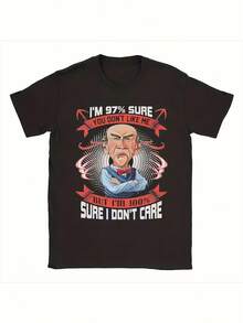 Funny Men's T-Shirt "The '87% You Won't Notice' Jeff" - Iconic J Design For Jokes And Casual Wear | Jeff Character Print T-Shirt, Machine Washable | Novelty Gift For Fans - 黑色 - 查看 6