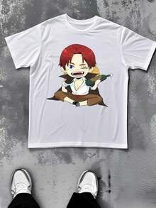 Nouveautés été 2026 : T-shirt pour homme Vintage Shanks au design unique, 1 pièce, style décontracté, 100% coton, imprimé numérique, motif Capitaine Pirate. Motif spécialement conçu pour la Fête du Pape, exclusif pour la Fête de l'Indépendance et la Déclaration d'Indépendance, un t-shirt tendance pour homme, parfait pour l'été. - Noir - Voir 6
