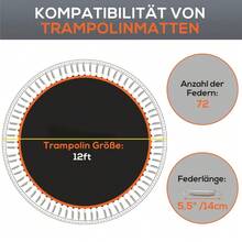 Round Trampoline Mat, Made Of Polypropylene, Orange - Black + Orange - View 8