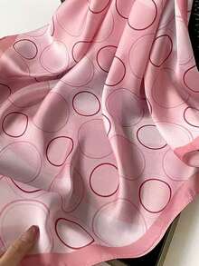 2pcs Fashionable Circle Print Lightweight & Comfortable Bandana, Unisex Versatile Head Scarf, Neckerchief, Shawl, Suitable For All Seasons - Multicolor - View 11