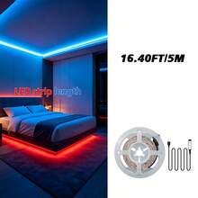 5V 3535RGB LED燈條，三按鈕控制，USB供電。自黏式、柔性LED燈條。適用於客廳、臥室、樓梯間和書房裝飾。 - 3-key USB RGB - 查看 13