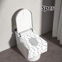 5/10/20pcs Disposable Toilet Seat Covers, Portable Travel Essential, Large Waterproof Toilet Mats, Suitable For Home, Travel, Public Restrooms, Fully Covers Toilet - Multicolor - View 18