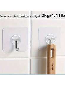 1pc/10pcs/20pcs/30pcs Heavy Duty Self-Adhesive Wall Hooks, Waterproof Bathroom Hooks, Damage-Free Storage Hooks, Multi-Functional Wall Hooks - Multicolor - View 9