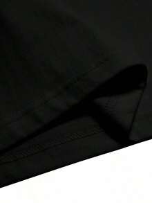 Camiseta de hombre, una capa base casual versátil, cómoda camiseta deportiva con un gráfico de la letra MOTOCICLETA - Negro - Ver 4