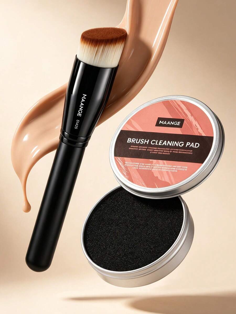MAANGE 1个化妆刷清洁器,日常使用方便,化妆刷清洁工具 - 黑色 - 查看 1