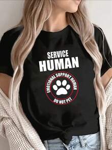 Short-Sleeved T-Shirt, Designed To Provide Emotional Companionship, A Fun Gift For Dog Lovers, Lightweight And Durable, Suitable For Home, Cafes Or Outdoor Use, Comfortable And Fitted For Everyday Wear - Unisex Cotton T-Shirt, Urban Vintage Style, Short-Sleeved And Round Neck. - 黑色 - 查看 7