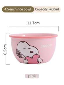 Tazón de arroz de cerámica de dibujos animados Snoopy de Peanuts, tazón de sopa de porcelana de dibujos animados lindo, apto para microondas, vajilla para desayuno, almuerzo y cena, vajilla linda para el hogar y la cocina - Multicolor - Ver 10