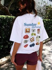 Camiseta casual femenina 2026 con cuello redondo y mangas cortas, con silueta de princesa rana, colores agradables, estilo sencillo que resalta tu estilo único, tops unisex, blusas para hombre - Weiss - Ver 1