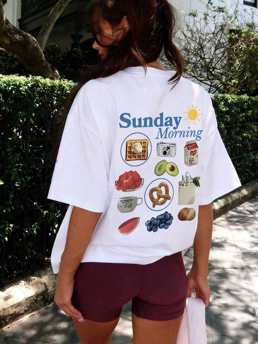 Camiseta casual femenina 2026 con cuello redondo y mangas cortas, con silueta de princesa rana, colores agradables, estilo sencillo que resalta tu estilo único, tops unisex, blusas para hombre - Weiss - Ver 1