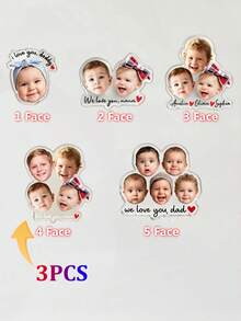 1/3/5pcs Customizable Photo Acrylic Magnets, Personalized Photo And Text Magnets, Baby Photo Gift, Family Keepsake For Refrigerator, Storage Cabinet, Toolbox Or Magnetic Board, Save The Date Magnets - Multi-color (acrylic Version) - View 46