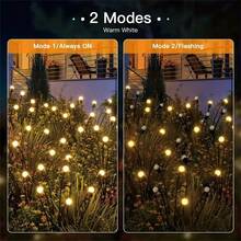 1 pieza Luz solar de estaca de 10 LED con diseño de luciérnaga, lámpara decorativa navideña para exteriores - luces solares - Ver 3
