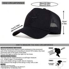1 Men's Mesh Baseball Cap With Antler Embroidery – Adjustable, Sun-Protective Casual Hat For Summer Travel, Beach Parties, And Daily Wear - Black - View 3