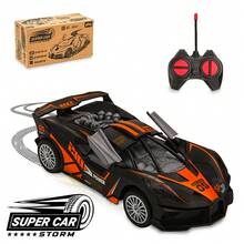 Remote Control Sports Car With Movable Doors, Rubber Tires, 4 Channels, Racing For Kids, 1:24 Scale - 橘色 - 查看 2