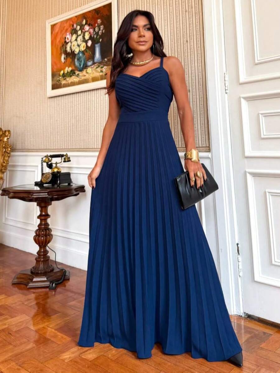 Women's Duna Premium Dress - Elegant And Versatile - Sizes 38 To 42 - Màu xanh hải quân - Xem 1
