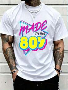 100% Cotton, Made In The 80s, 80s Retro, Vintage 80s Music T-Shirt, Graphic Tee For Men And Women, Fashion Casual T-Shirts - 白色 - 查看 1