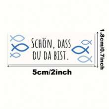 120pcs/Set Sticker Pack - Suitable As Guest Gifts, Patterns Include Chocolate, Fish, Rectangular Bible Patterns, Also Can Be Used As Guest Gift Stickers - Ichthys Blue - View 3