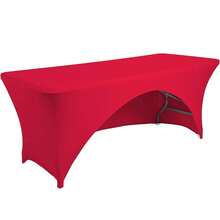 1pc 4/6/8ft Elastic Tablecloth, Multi-Color Stretch Fitted Table Cover, Wrinkle-Resistant And Durable, Suitable For Weddings, Birthday Parties, Outdoor Parties, Exhibition Booths And Various Events, Elastic Table Cover - View 16