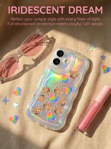 1pc Personalized Photo Phone Case, Cute Wavy Transparent Protective Cover, Customizable Portrait/Pet Photo Printed Phone Case, Ideal Gift For Mother's Day, Birthday, Anniversary, Wedding, Family, Friends, Party - Multicolor - View 5