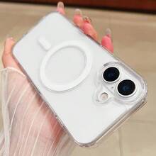 1pc Minimalist Transparent Magnetic Phone Case Compatible With IPhone 17 Pro Max/17 Pro/17 Air/16/15/14/13/12/11 - Clear - View 2