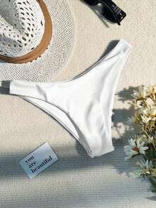Braguita de bikini de corte alto Swim Basics Summer Beach - Blanco - Ver 2
