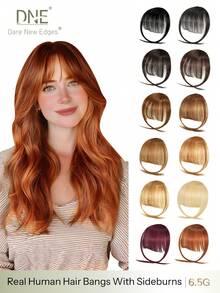 DNE HAIR 100% 真人髮無縫隱形瀏海髮片 33# 栗紅色 健康原髮 自然輕盈瀏海假髮 柔軟絲滑親膚 不掉髮不糾結 易安裝易拆卸 可重複使用 適合女性女孩初學者 日常妝容 度假 街頭風 結婚造型 - S33 - 查看 1