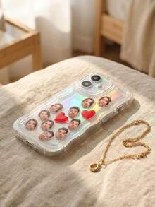 Funda de teléfono personalizable con foto agitable, con diseño láser antideslizante, funda protectora de teléfono con mascota/retrato, funda de teléfono imprimible divertida. Fabricada en material de plástico ABS con marco antideslizante ondulado, compatible con fotos personalizadas, decoración de juguete agitable incorporada y diseño de impresión 2D. - Multicolor - Ver 8