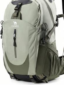 CAMEL CROWN 專業戶外登山背包，男款大容量旅行背包，女款登山運動攀岩背包 - 苔石綠 - 查看 5