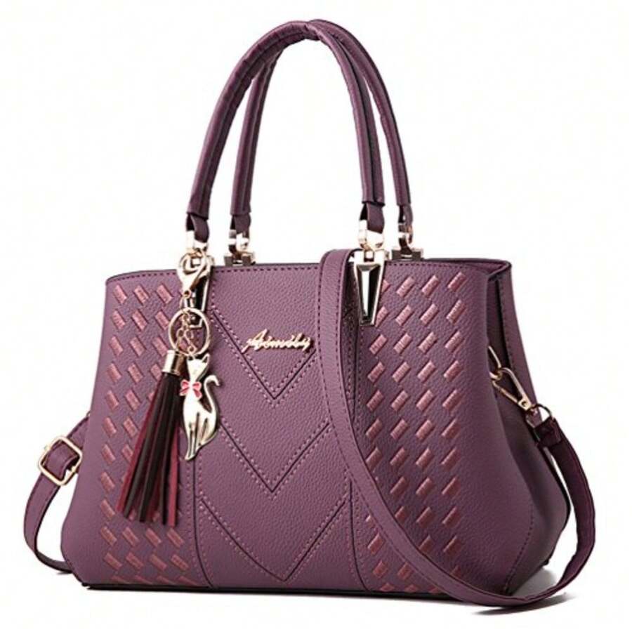 ALARION Womens Purses And Handbags Shoulder Bag Ladies Designer Satchel Messenger Tote Bag - 1-c紫色 - 查看 1