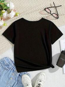 1 Piece Of Casual Fashion For Men And Women, Unisex Cotton T-Shirt, Y2K Hip-Hop Style, Harajuku Retro Streetwear, Printed With The Pattern "PlussizeMONEYplussizeLOVE", Black Short-Sleeved Crew Neck T-Shirt, Suitable For Casual Daily Wear. Soft Cotton, Comfortable For Everyday Wear, Lightweight And Breathable Fabric, Cute Style, Perfect For Vacation Wear, Women's T-Shirt. Versatile, Easy To Match, Suitable For Everyday Wear, Urban Style, Vacation Outfits, Weekend Outfits. - 6 - 查看 2