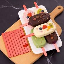 40/50/100pcs Reusable Acrylic Popsicle Sticks, Craft Sticks, Multicolor Options, Exquisite Popsicle Sticks, Perfect For Ice Cream, Desserts, Holiday Accessories, Party Crafts - Multicolor - View 9