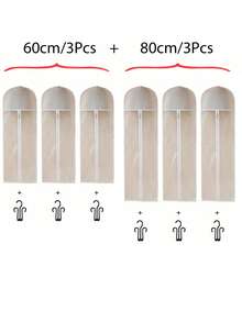 3 et 6 pièces Sac de rangement de perruque portable de 60 à 80 cm de long, noir/rose/blanc, avec crochets en plastique, anti-poussière et anti-humidité, pratique pour les voyages - Multicolore - Voir 19