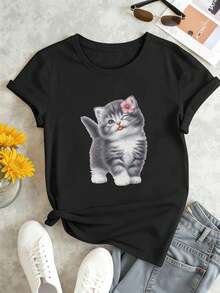 Women T-Shirts - Black - View 2