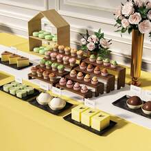 4-Tier Stackable Pine Display Table (8-Piece Set) For Trade Shows, Cupcake Stands, Cake Stands, Wooden Dessert Table Sets, Booth Displays, Cosmetics And Perfume Displays, Kitchen Spice Storage, And Outdoor Party Food Displays - View 3