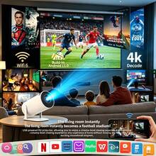Mini Proyector Inteligente Portátil con Función de Zoom, Alimentado por USB, Compatible con Teléfonos Inteligentes y Tabletas, 360 Lúmenes de Brillo, Soporta 2.4G e Inalámbrico 5.0, Sonido Estéreo de Alta Fidelidad Integrado, Reproduce Video 1080p, Adecuado para Reuniones de Oficina, Sala de Estar, Dormitorio, Actividades al Aire Libre de Camping, Festivales de Música, Fiestas, Ver Juegos y Eventos Deportivos, El Proyector y la Pantalla de Proyección Deben Pedirse por Separado - Fangyuan - Ver 4