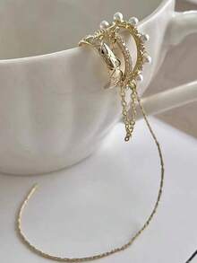 Khuyên tai kẹp không cần xỏ lỗ, mạ bạc, đính đá Cubic Zirconia, kèm dây tua dài, dành cho bé gái, trang sức lấp lánh thanh lịch cho cả ngày thường và tiệc tùng. - YE0033 - Xem 7