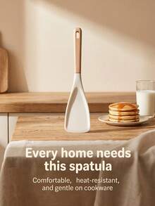 White Silicone Kitchenware Set: Made Of Silicone, It Is Heat-Resistant And Odor-Free. Suitable For Home Cooking, Baking, Home Cooking, Italian Cuisine, Etc. Comes With A Natural Wood-Finished Heat-Resistant Handle. - Multicolor - View 8