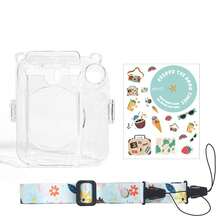 Camera Bag Instant Camera Protective Case Mini 12 Protective Shell Transparent Shell Crystal Shell Shoulder Strap Stickers Photo Bag Protective Shell 3-In-1 Set Strap Ckers Crystal Shell 3 PiecesSet Exquisite Gift Fashionable Portable - View 10