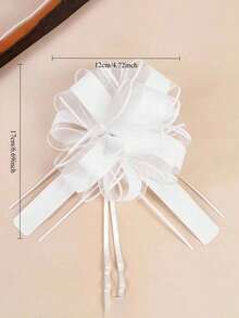 10 piezas Decoraciones de moño de cinta, moños de envoltura de regalo con cordón tirador, adecuados para decoración de coche de boda, decoración de boda, decoración de escalera, decoración de manija, decoración de regalo de cumpleaños, decoración de regalo de boda, adecuados para decoración de mesa y silla de boda - multicolor - Ver 10