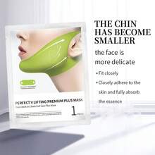 SOULGIRL KNH 3pcs V-Shaped Cactus Lifting Face Mask, Chin Lifting Mask, Double Chin Strap, Enriched With Peptides, Collagen, Moisturizing And Brightening Lifting Gel Patches - Green - View 3