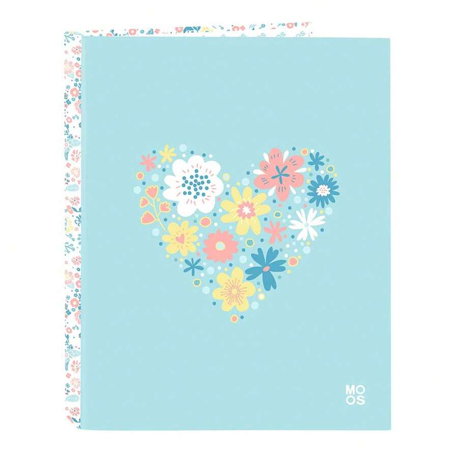 Folio Binder Moos Fiori 4 Mixed Rings 25 Mm 26.5 X 33 X 4 Cm (3.5 Liters), Hard Covered, Durable School Binder For Back To School - Option 1 - View 1